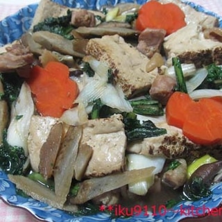 ♪焼き豆腐と野菜の､すき焼きふう煮！
